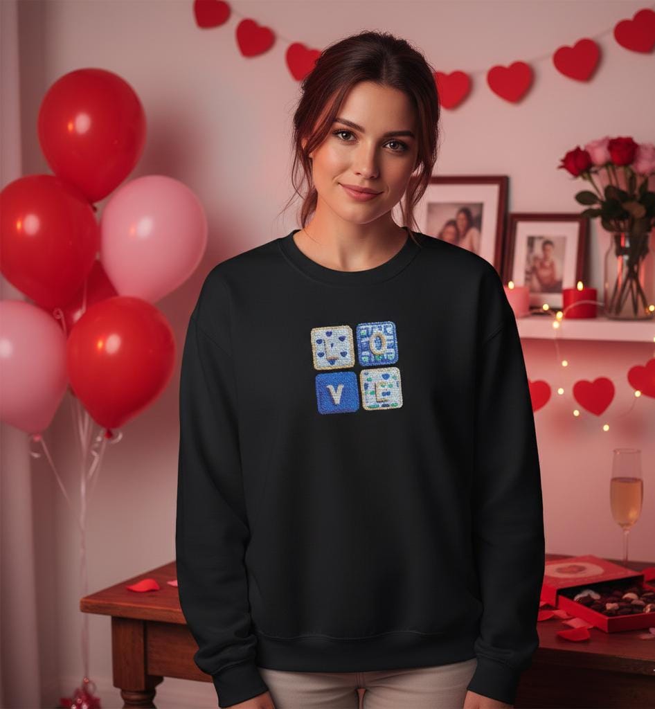 Love Png, Faux Yarn Sweatshirt |  Valentine Day sweatshirt |  Coquette Sweatshirt | Embroidery Sweatshirt |  Valentine Sweatshirt
