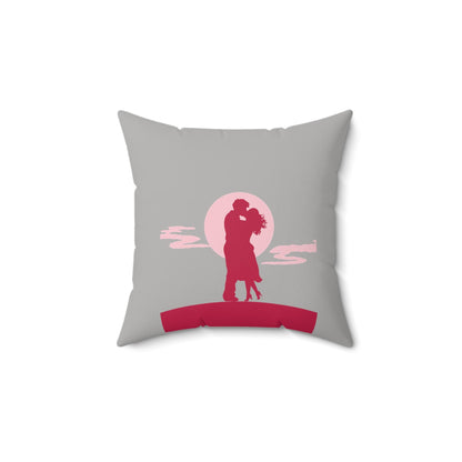 Romantic Couple Silhouette Pillow | Square Throw Pillow, Anniversary Decor | Valentine Gift | Valentine Decor | Valentine Romantic Pillow