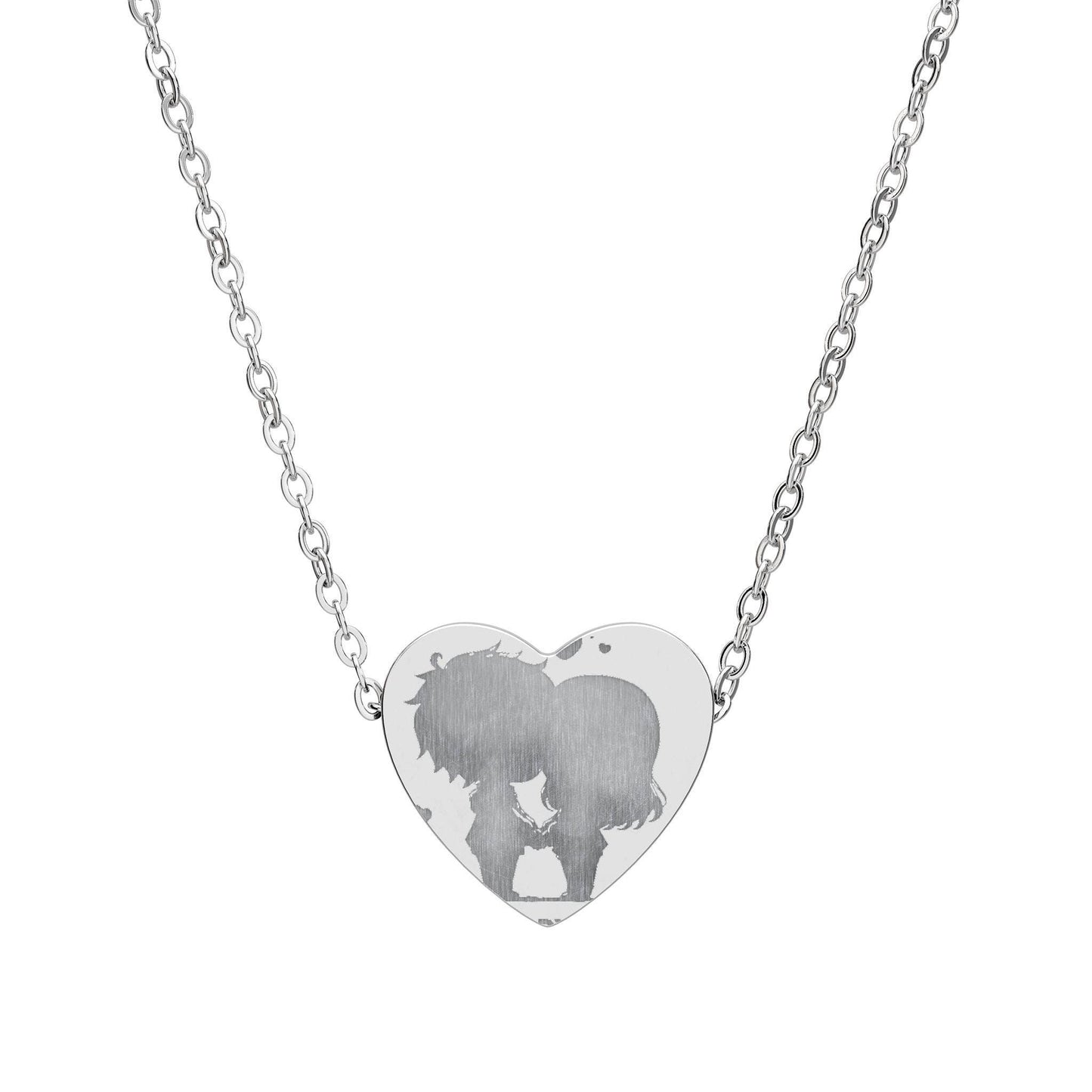 Engraved World Map Heart Necklace | Personalized Heart Pendant | Valentine Gift for Her | 14 feb Valentine Necklace
