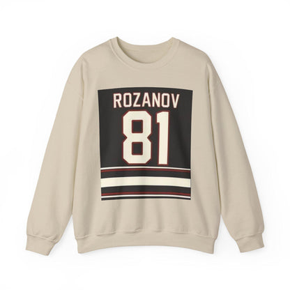 Rozanov 81 Hockey Jersey Sweatshirt | Retro Sports Number Crewneck | Heated Rivalry & Rozano Inspired Sweatshirt | Team Rozano Crewneck