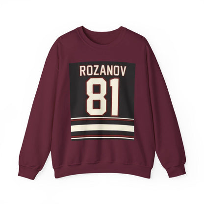 Rozanov 81 Hockey Jersey Sweatshirt | Retro Sports Number Crewneck | Heated Rivalry & Rozano Inspired Sweatshirt | Team Rozano Crewneck