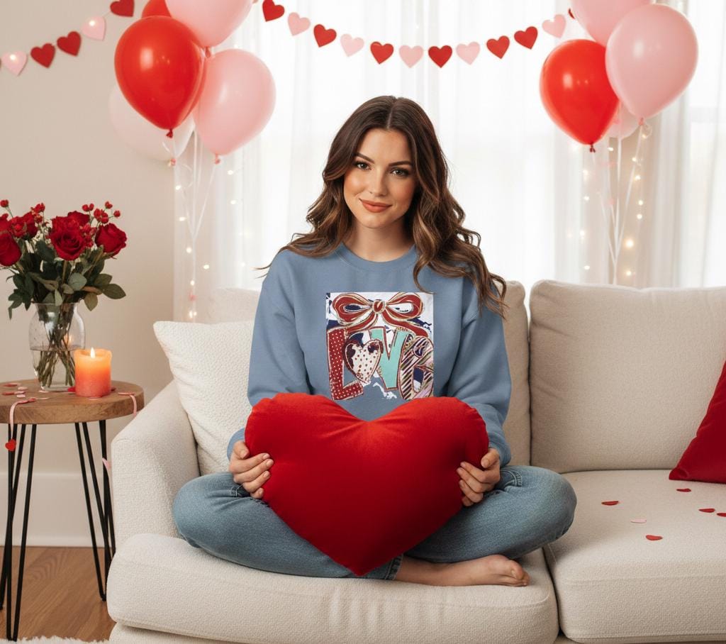 Love Be Mine Sweatshirt | Preppy Valentine Sweatshirt |  Loved valentine Sweatshirt | Trendy XoXo Preppy Bow Sweatshirt