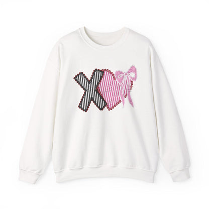 Valentines Sweatshirt | Xoxo Coquette Sweatshirt | V Day Seersucker Sweatshirt | Girly Sweatshirt |  Faux Glitter Sweatshirt