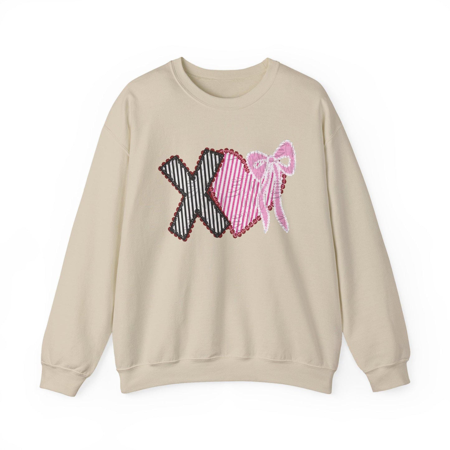 Valentines Sweatshirt | Xoxo Coquette Sweatshirt | V Day Seersucker Sweatshirt | Girly Sweatshirt |  Faux Glitter Sweatshirt