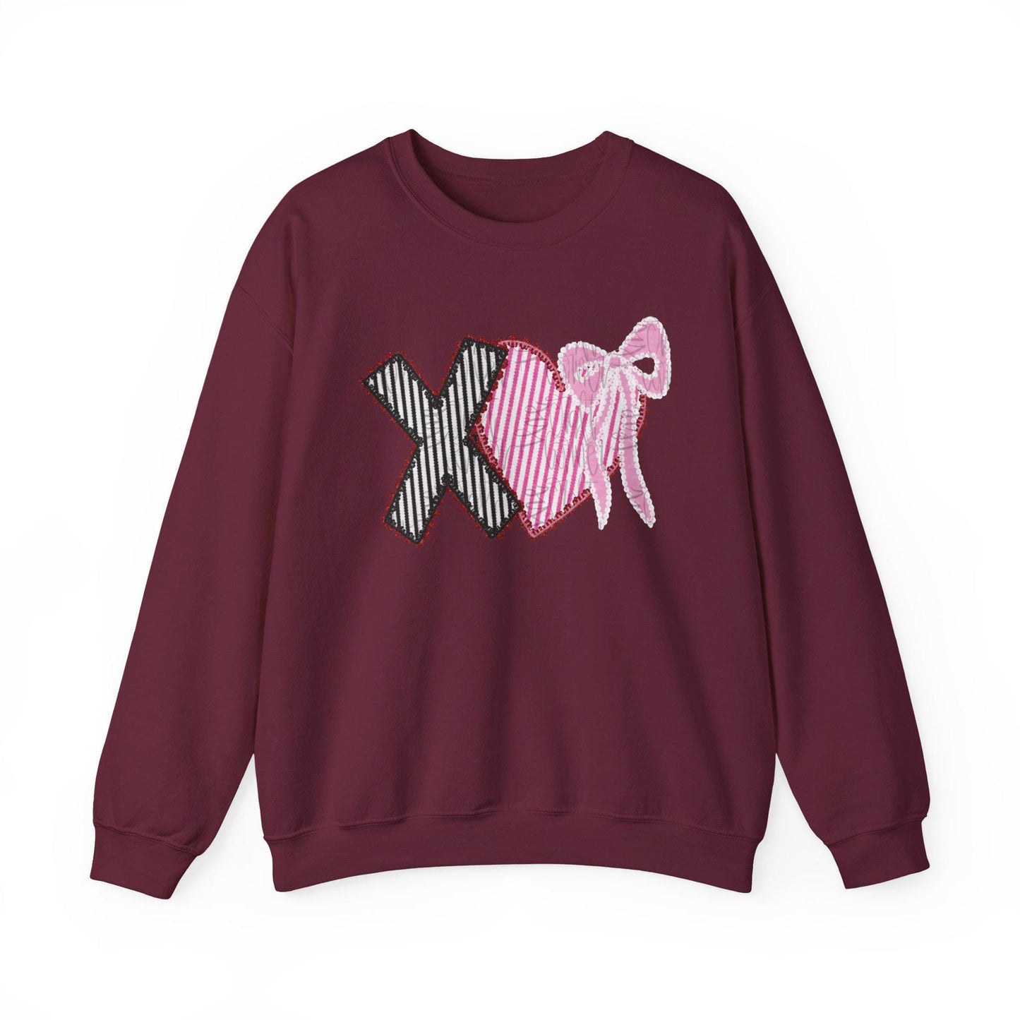 Valentines Sweatshirt | Xoxo Coquette Sweatshirt | V Day Seersucker Sweatshirt | Girly Sweatshirt |  Faux Glitter Sweatshirt
