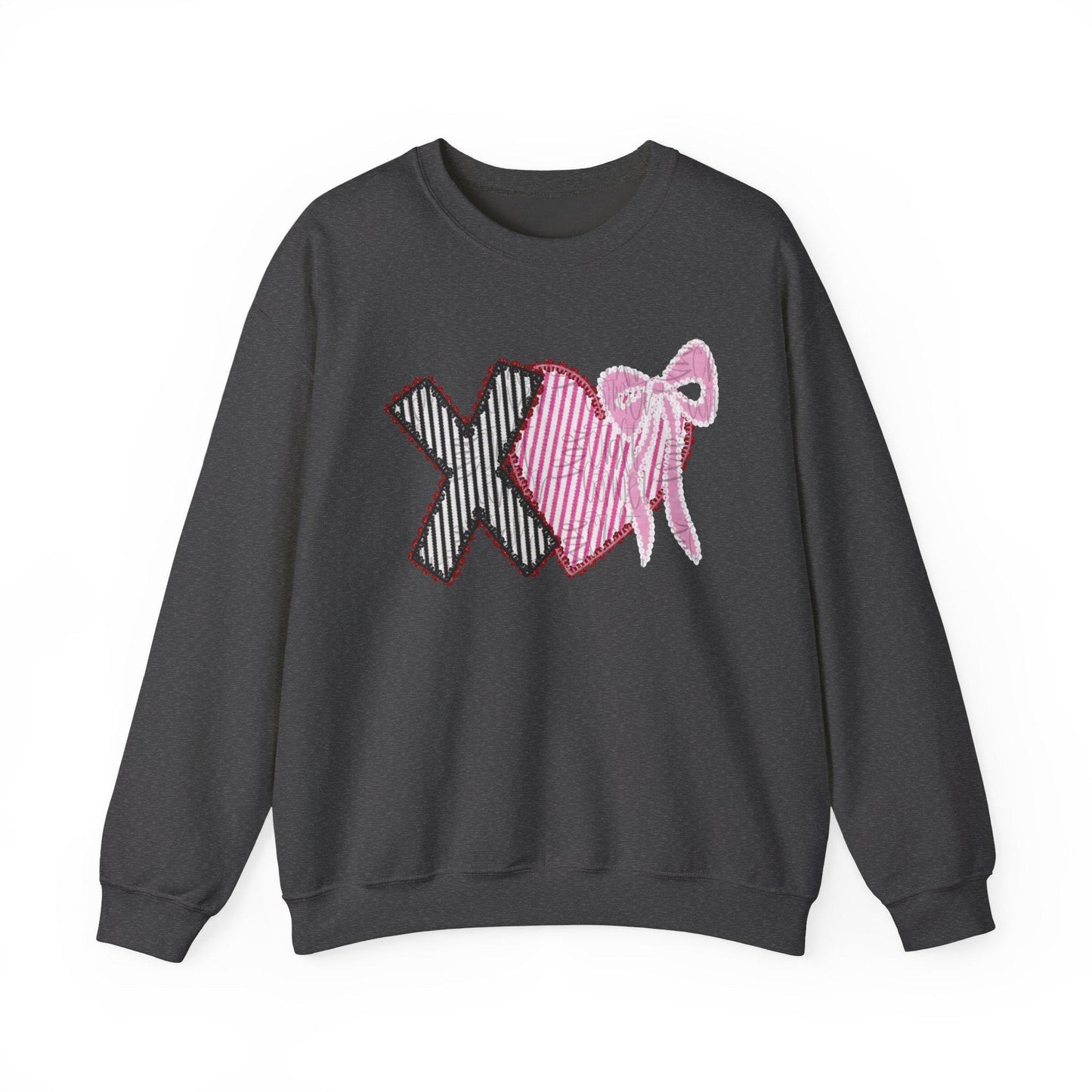 Valentines Sweatshirt | Xoxo Coquette Sweatshirt | V Day Seersucker Sweatshirt | Girly Sweatshirt |  Faux Glitter Sweatshirt