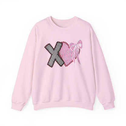Valentines Sweatshirt | Xoxo Coquette Sweatshirt | V Day Seersucker Sweatshirt | Girly Sweatshirt |  Faux Glitter Sweatshirt