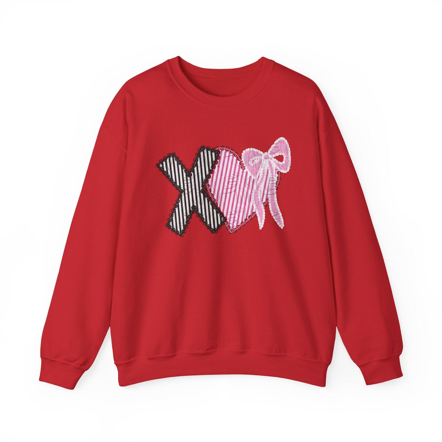 Valentines Sweatshirt | Xoxo Coquette Sweatshirt | V Day Seersucker Sweatshirt | Girly Sweatshirt |  Faux Glitter Sweatshirt
