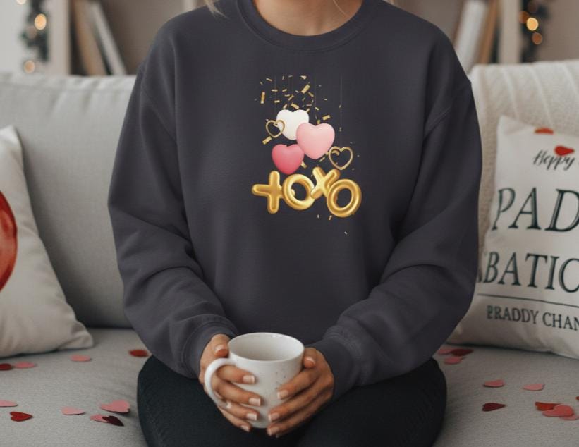 Valentine Xoxo sweatshirt | Xoxo Couquette | Unisex Xoxo Sweatshirt | Xoxo Sweatshirt | V Day Seerusucker Sweatshirt | Faux  Sweatshirt