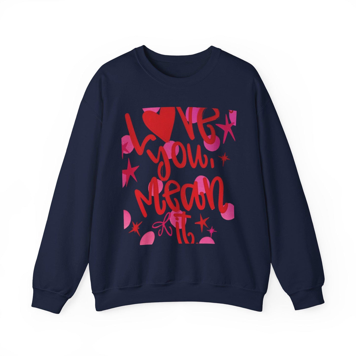 Love You Mean It Sweatshirt| Love Coquette Sweatshirt | Valentines Sweatshirt | Girly Sweatshirt | Faux Glitter Sweatshirt | Feb 14 Sweater