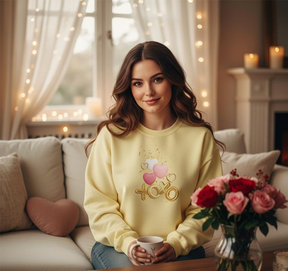 Valentine Xoxo sweatshirt | Xoxo Couquette | Unisex Xoxo Sweatshirt | Xoxo Sweatshirt | V Day Seerusucker Sweatshirt | Faux  Sweatshirt