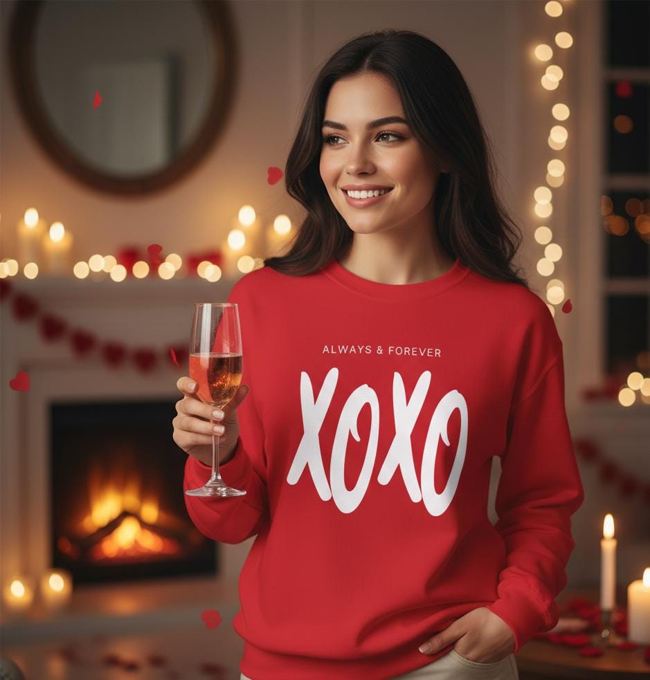 Always & Forever XOXO Sweatshirt | Valentine's Xoxo Crewneck | Xoxo Sweatshirt | Valentine Xoxo Gift