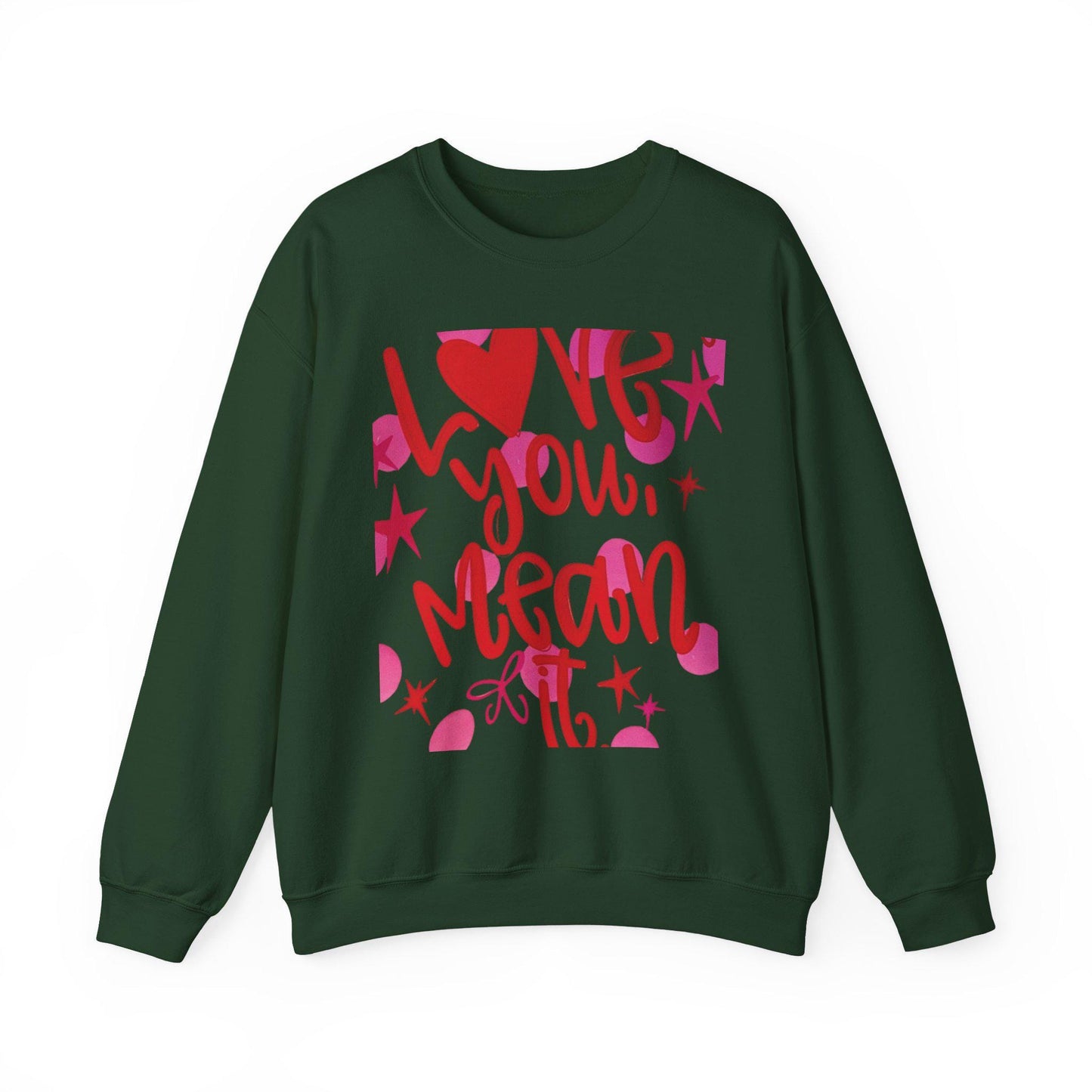 Love You Mean It Sweatshirt| Love Coquette Sweatshirt | Valentines Sweatshirt | Girly Sweatshirt | Faux Glitter Sweatshirt | Feb 14 Sweater