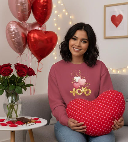 Valentine Xoxo sweatshirt | Xoxo Couquette | Unisex Xoxo Sweatshirt | Xoxo Sweatshirt | V Day Seerusucker Sweatshirt | Faux  Sweatshirt