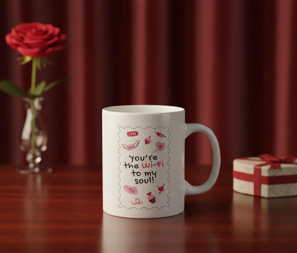 You are the Wi-Fi to My Soul Mug | Valentine Heart Tech Love Ceramic