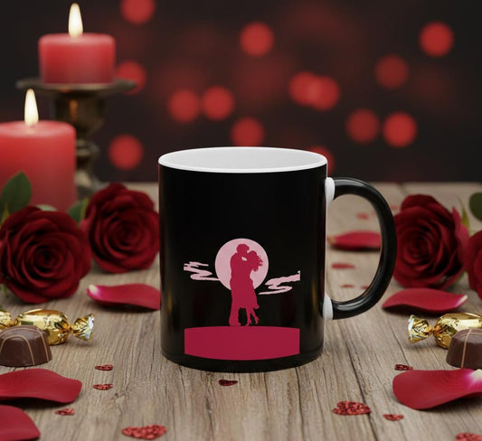 Romantic Couple Silhouette Mug | Ceramic Coffee Cup