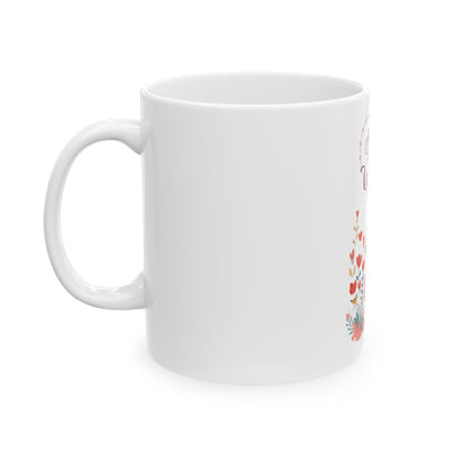 Be My Valentine couple illustration Mug | Valentine's Day ceramic mug