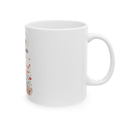 Be My Valentine couple illustration Mug | Valentine's Day ceramic mug
