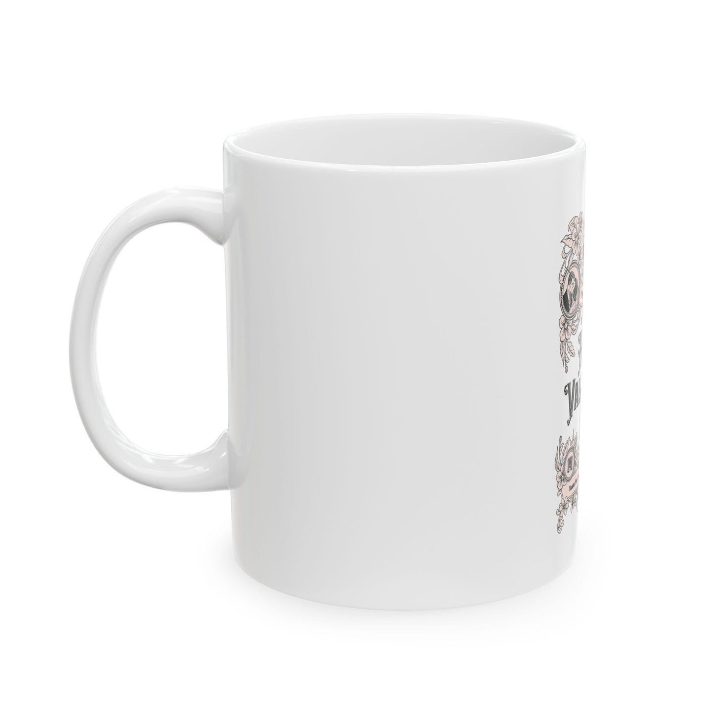 Vintage Floral "Happy Valentine's Day" Mug | Valentine Ceramic Mug