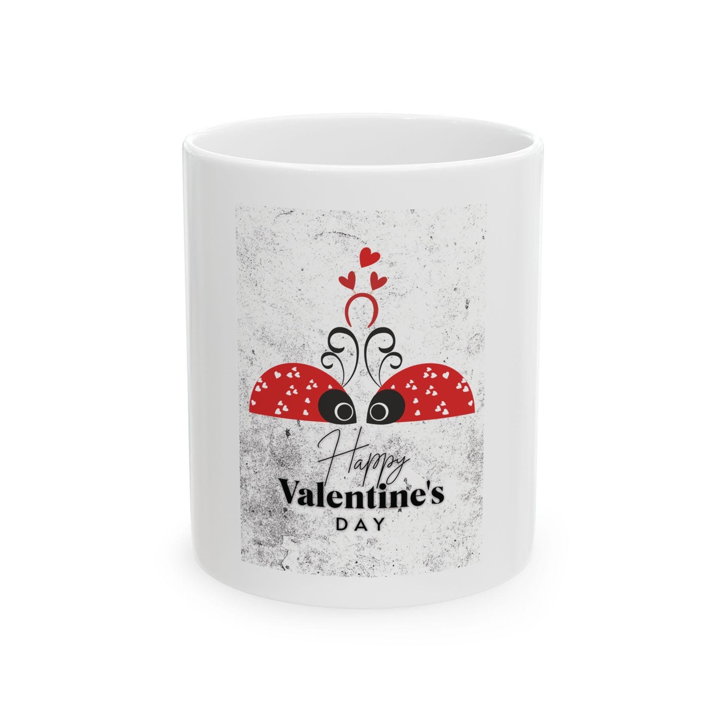 Valentine Ladybug Illustration Mug | Ceramic Coffee Cup