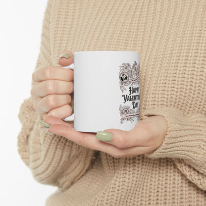 Vintage Floral "Happy Valentine's Day" Mug | Valentine Ceramic Mug