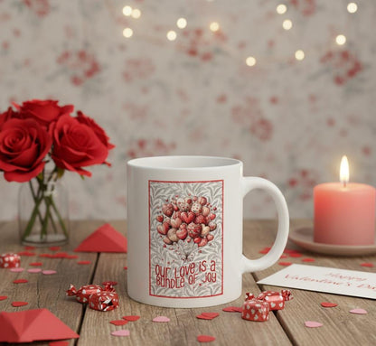 Our Love Is a Bundle of Joy Mug | Heart Bouquet Ceramic Coffee Cup