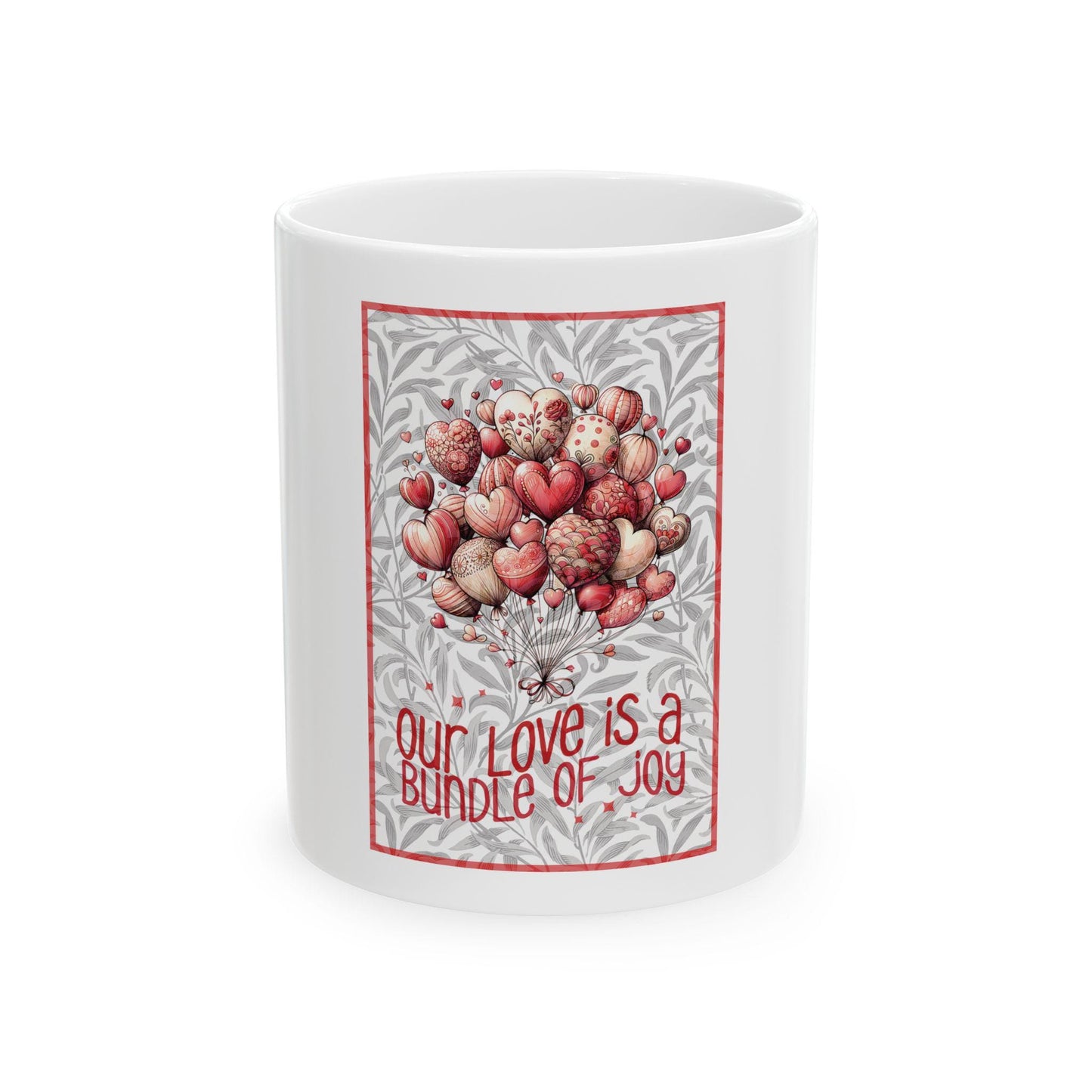 Our Love Is a Bundle of Joy Mug | Heart Bouquet Ceramic Coffee Cup