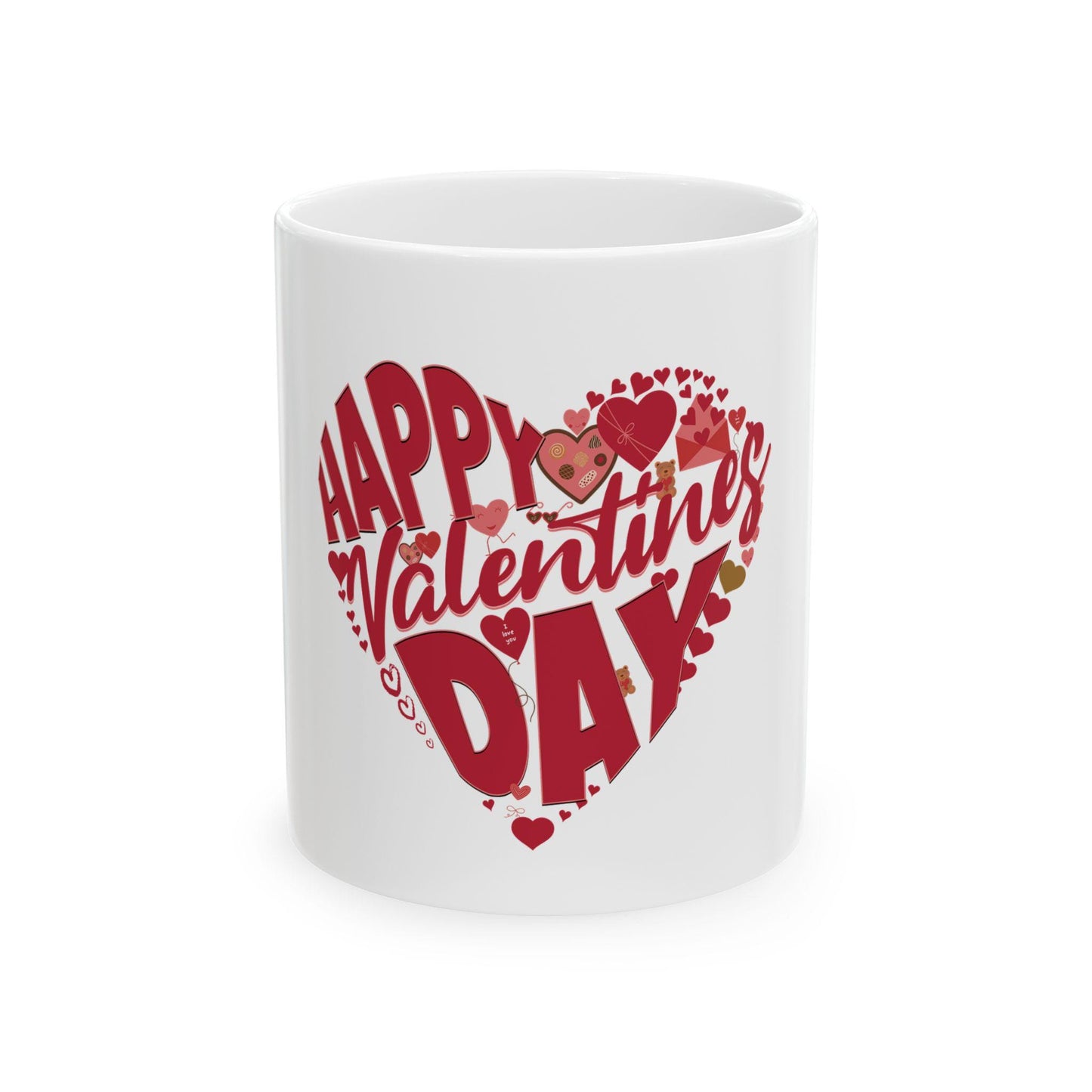 Happy Valentines Day heart design Mug | Ceramic Valentine coffee cup