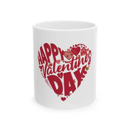 Happy Valentines Day heart design Mug | Ceramic Valentine coffee cup