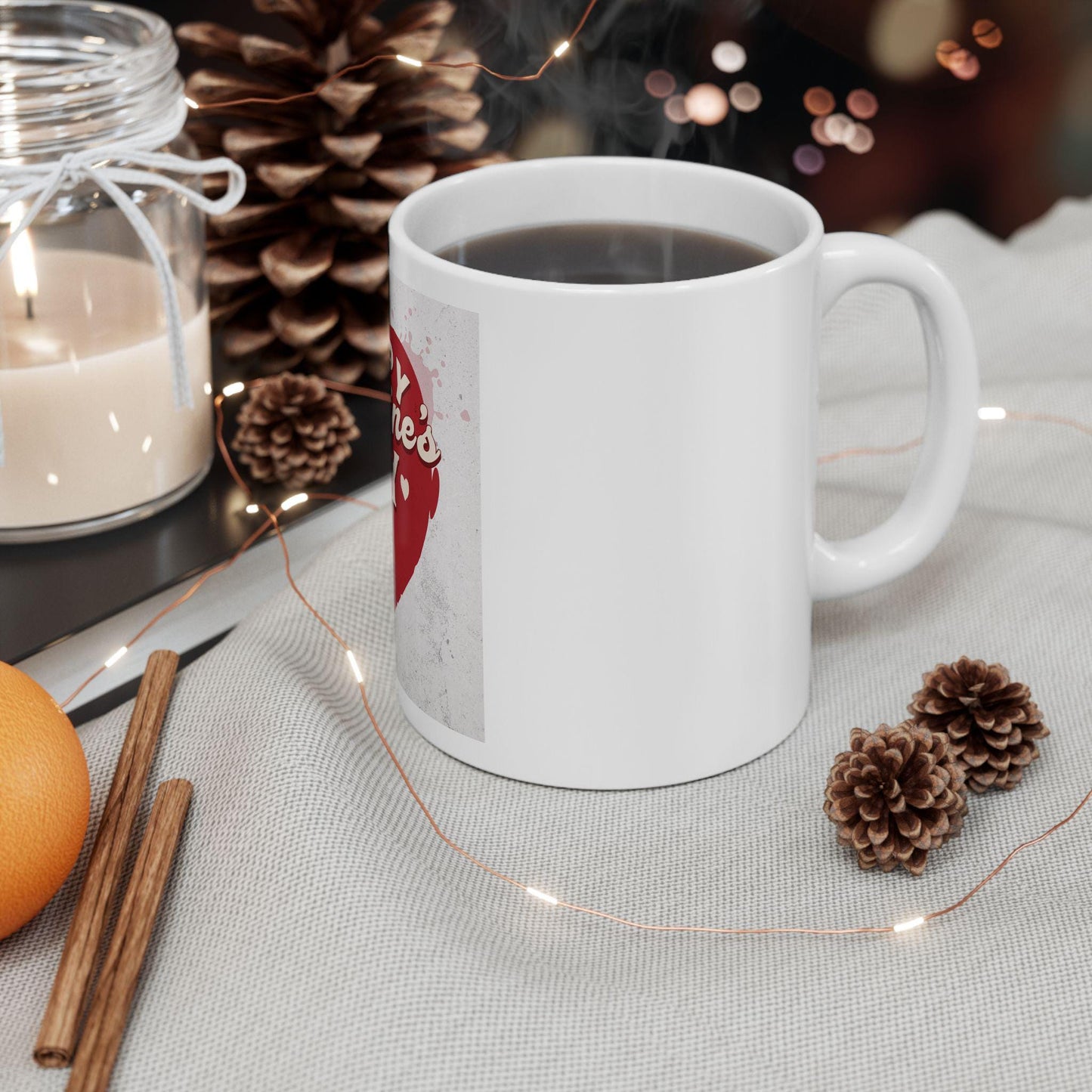 Happy Valentines Day heart cupid Mug | Valentine coffee cup