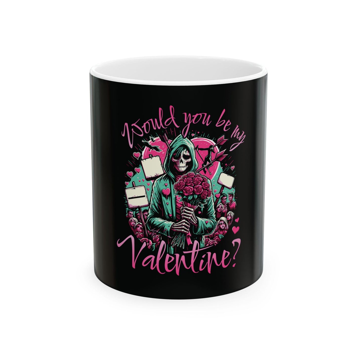 Gothic Grim Reaper Valentine Mug | Dark Humor Ceramic Cup