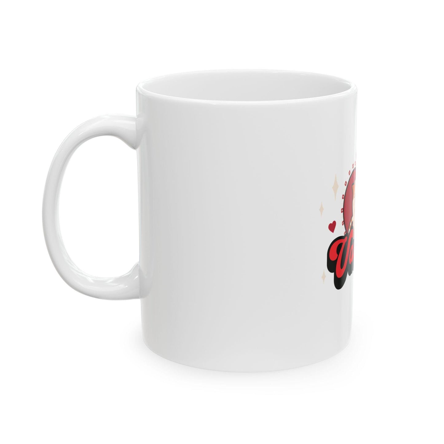 Cat Couple Valentine Ceramic Mug, Romantic Gift