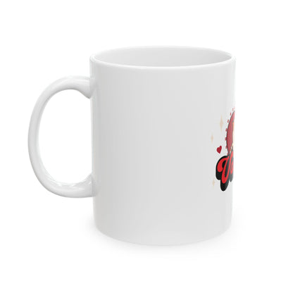Cat Couple Valentine Ceramic Mug, Romantic Gift