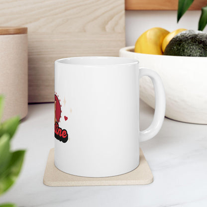 Cat Couple Valentine Ceramic Mug, Romantic Gift