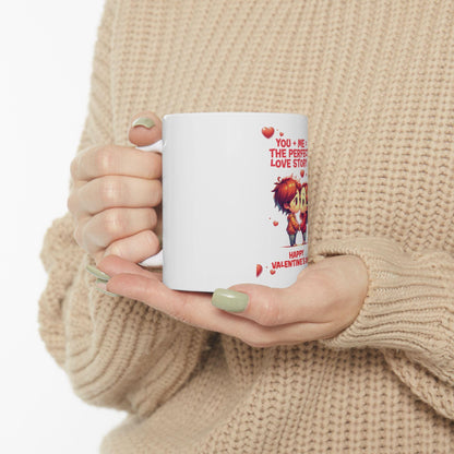 Chibi Couple Mug | Valentine's Day Gift, Love Story Ceramic