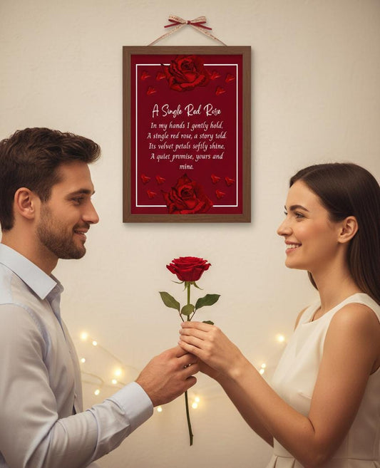Rose Day Poetry Art Print, Valentine's Gift for Partner (Digital Download A4 PDF & PNG)