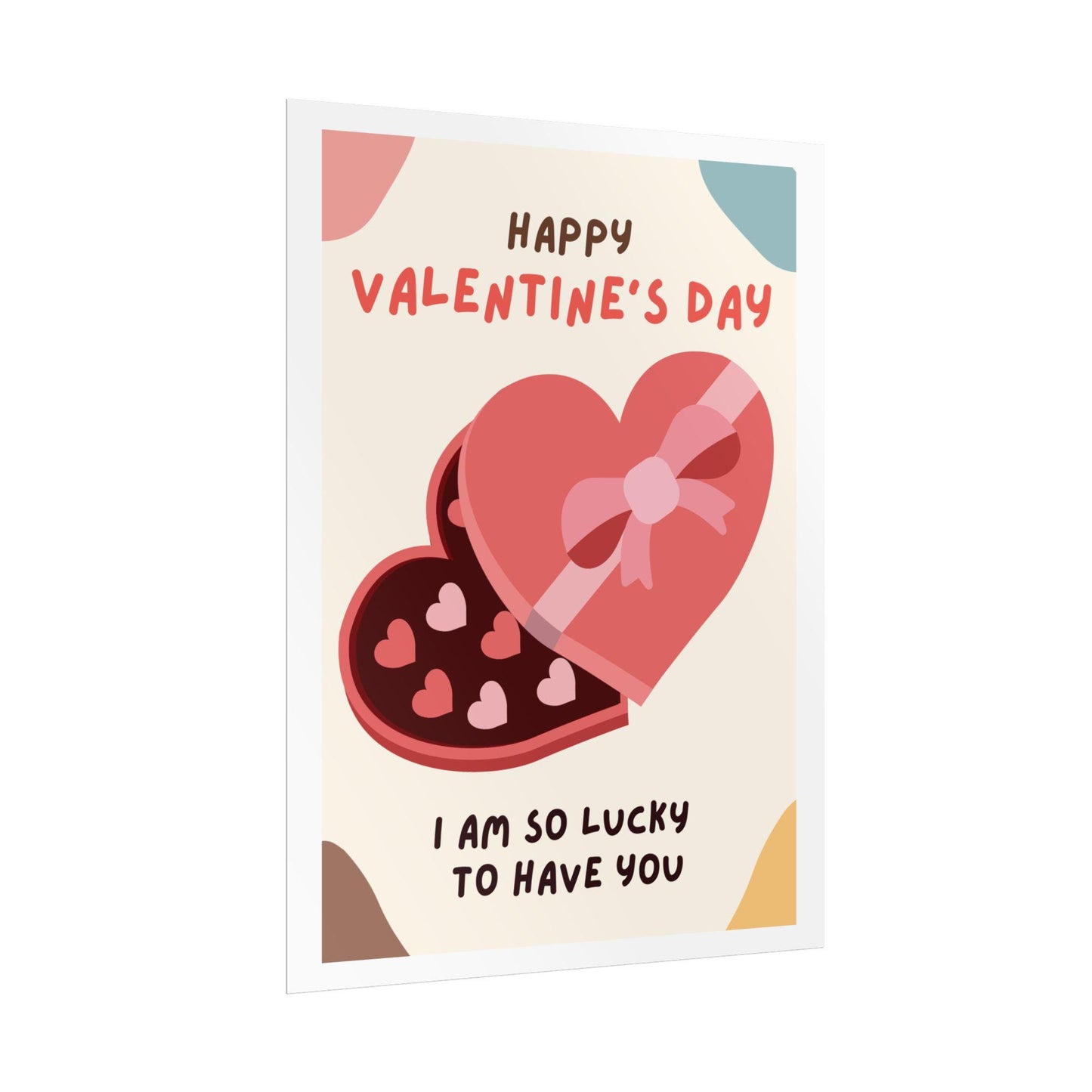 Valentine heart box chocolate Rolled Poster | Happy Valentines Day wall art