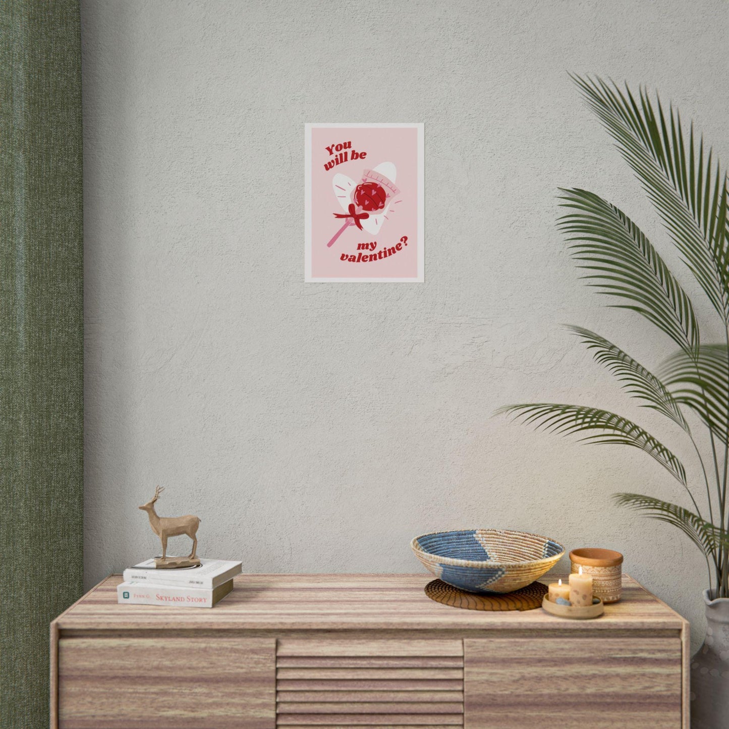 You will be my valentine? Rolled Poster | Valentine heart lollipop art