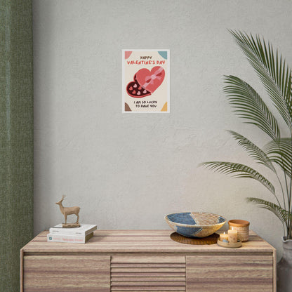 Valentine heart box chocolate Rolled Poster | Happy Valentines Day wall art