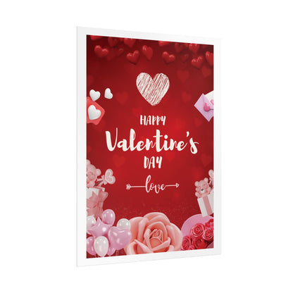 Happy Valentines Day Love poster | Rolled Poster, Valentine decor, Heart roses