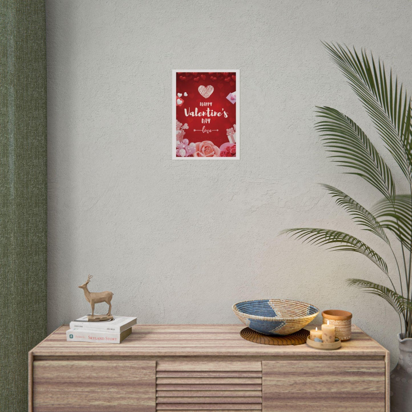 Happy Valentines Day Love poster | Rolled Poster, Valentine decor, Heart roses