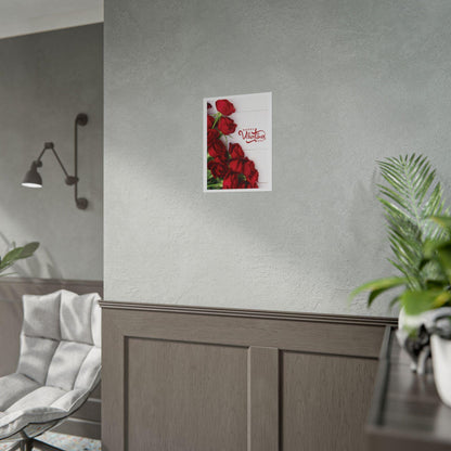 Happy Valentines Day Red Roses Rolled Poster | Romantic Floral Wall Art