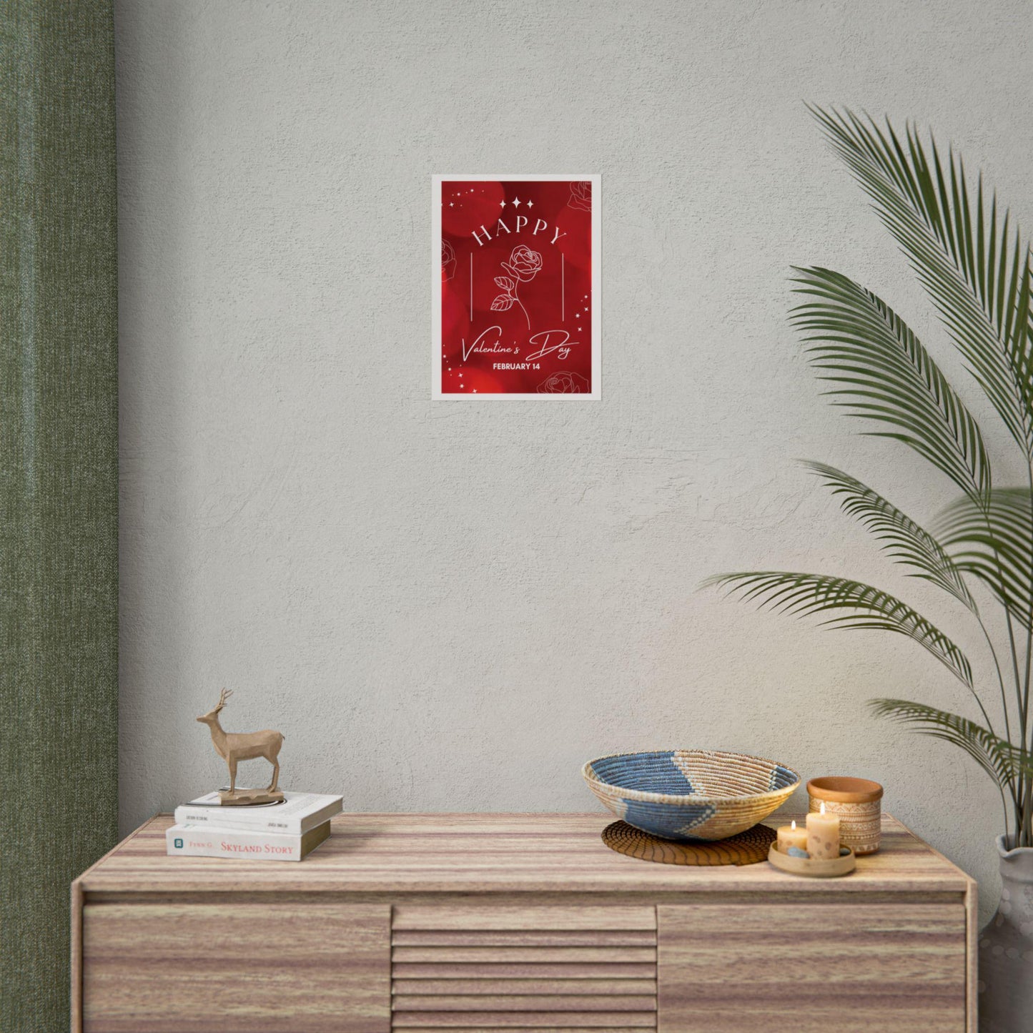 Happy Valentine's Day Rose Poster | Rolled Poster