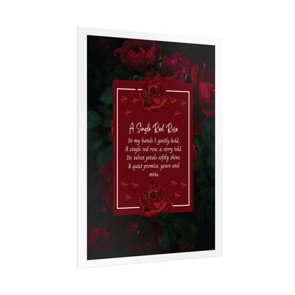 A Single Red Rose poster | Rolled Poster, floral poem wall art