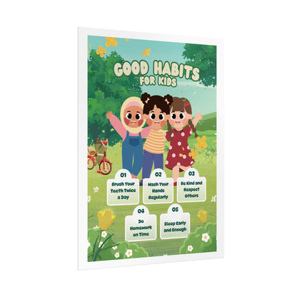 Good Habits for Kids Poster | Educational Classroom Wall Art, Behavior Chart