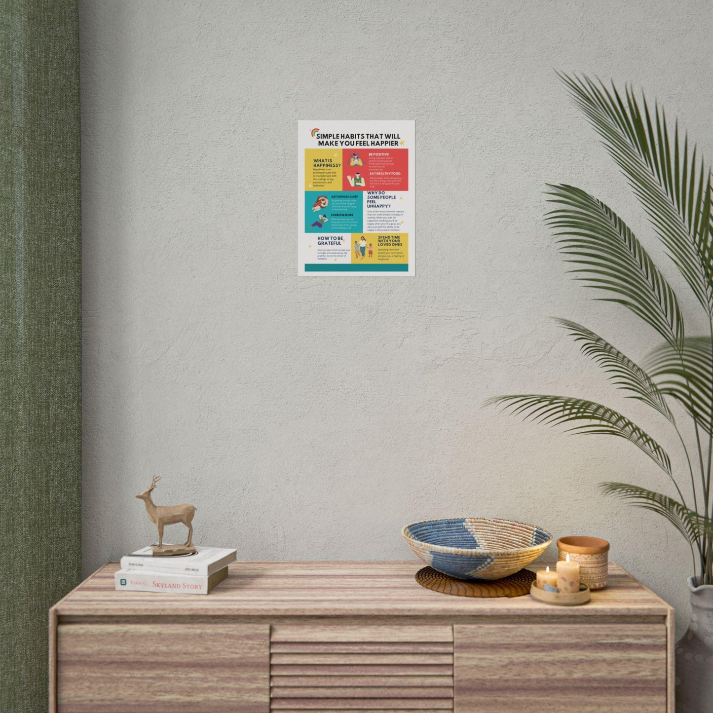 Mental Health Tips Poster | Wellness Infographic Art Print
