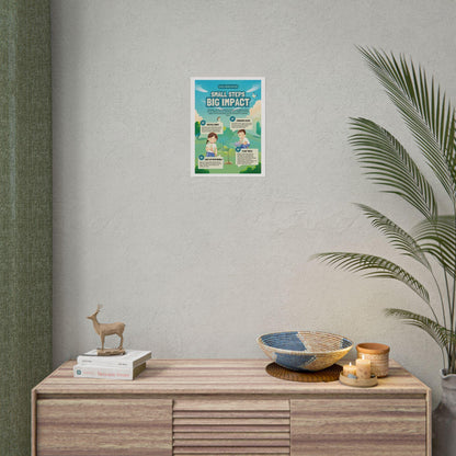 Small Steps Big Impact Rolled Poster | Environmental Awareness, Plant Trees, Conserve Water