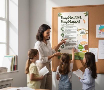 Wellness Tips Poster | Cheerful Health Reminder Wall Art