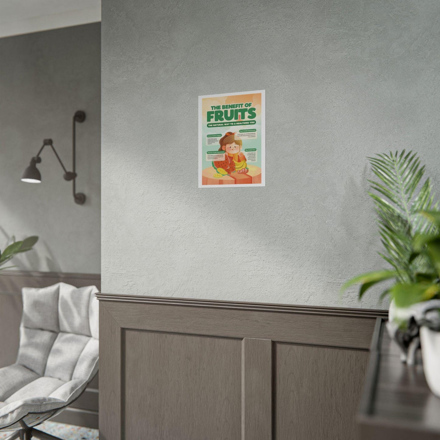 The Benefit of Fruits educational poster | Rolled Poster, nutrition wall art