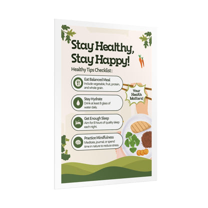 Wellness Tips Poster | Cheerful Health Reminder Wall Art